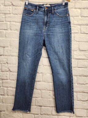 Madewell The Perfect Vintage Jean Size 29 High Rise Straight Crop Raw Hem Ankle